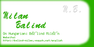 milan balind business card